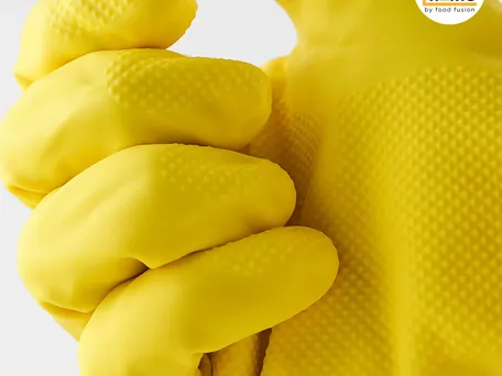 Reusable Dish Washing Gloves, Cleaning Gloves, Gardening, Great for Washing Dish, Kitchen, Car and Bathroom (Large, Yellow, 1 Pair Free size)